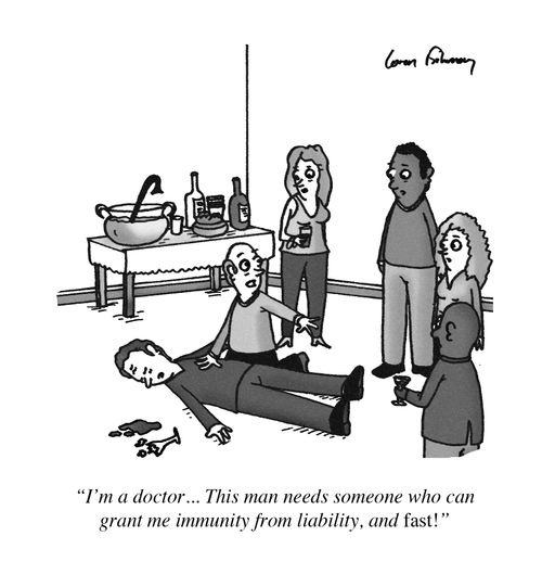 'I'm a doctor... This man needs someone who can grant me immunity from liability, and FAST!'