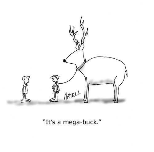 Man with large deer says, 'It's a mega-buck,'