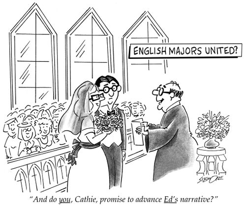 'And do you, Cathie, promise to advance Ed's narrative?'