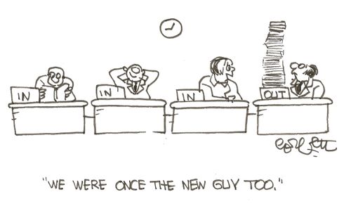 'We were once the new guy too.'