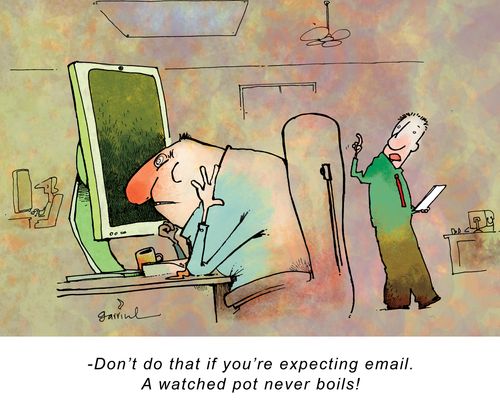 Don't do that if you're expecting email! A watched pot never boils.