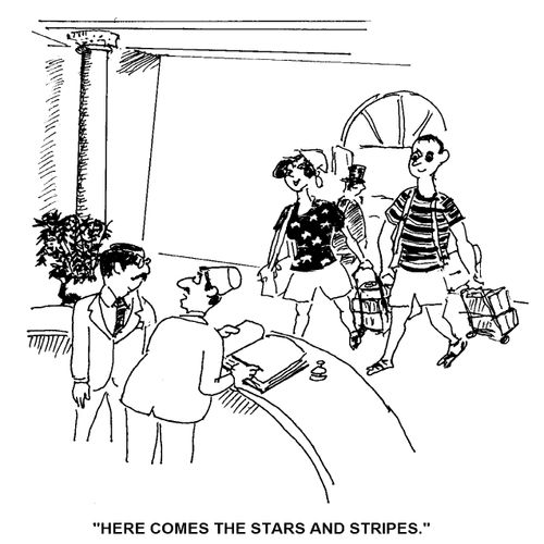 'Here comes the stars and stripes.'