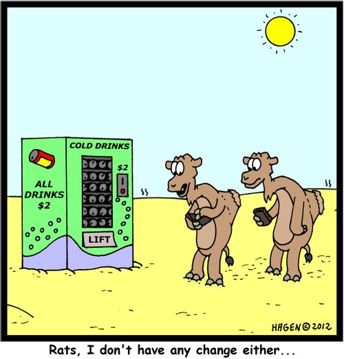 'Rats, I don't have any change either...'