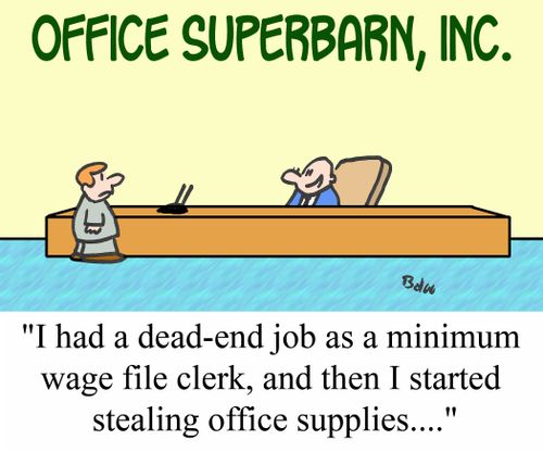 OFFICE SUPERBARN, INC., 'I had a dead-end job as a minimum wage file clerk, and then I started stealing office supplies....'