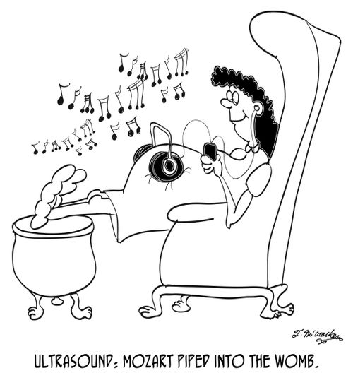 Ultrasound: Mozart piped into the womb.