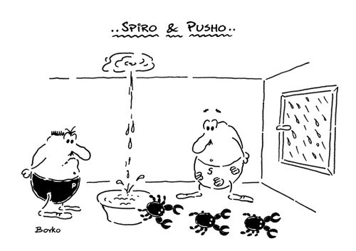 Spiro & Pusho and the crabs from the basin.