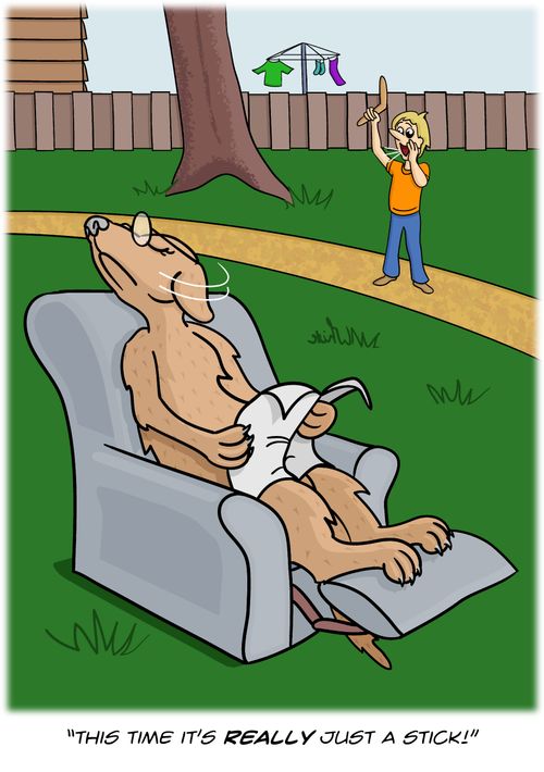 'This time it's really just a stick!'