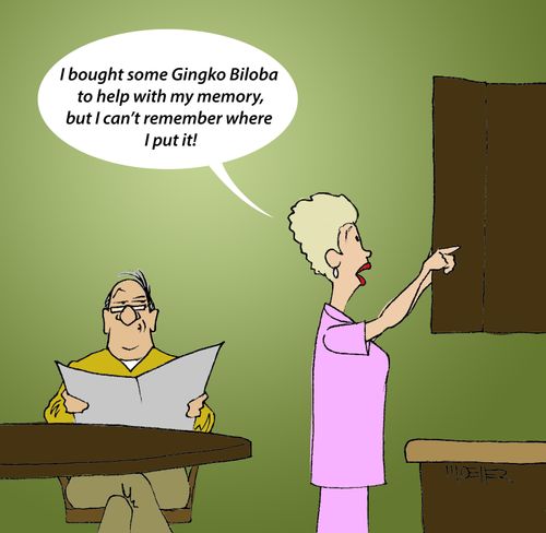 'I bought some Gingko Biloba to help with my memory, but I can't remember where I put it!'