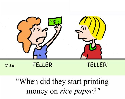 'When did they start printing money of RICE PAPER?'