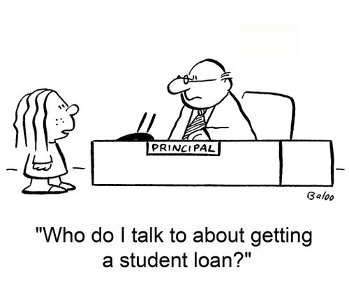'Who do I talk to about getting a student loan?'