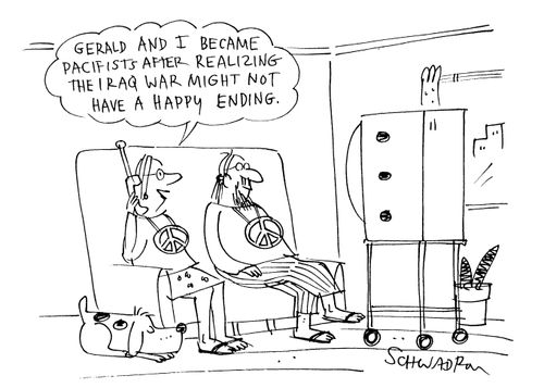 'Gerald and I became pacificists after realizing the Iraq might not have a happy ending.'