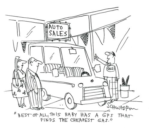 'Best of all, this baby has a GPS that finds the cheapest gas.'