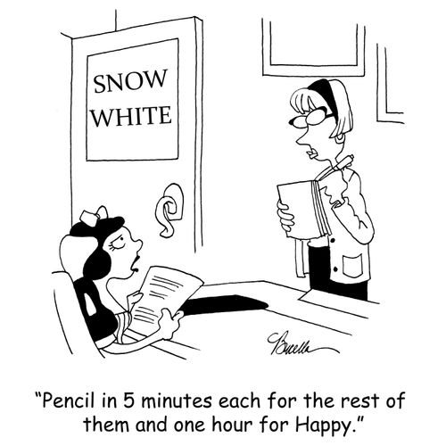 'Pencil in 5 minutes each for the rest of them and one hour for Happy.'