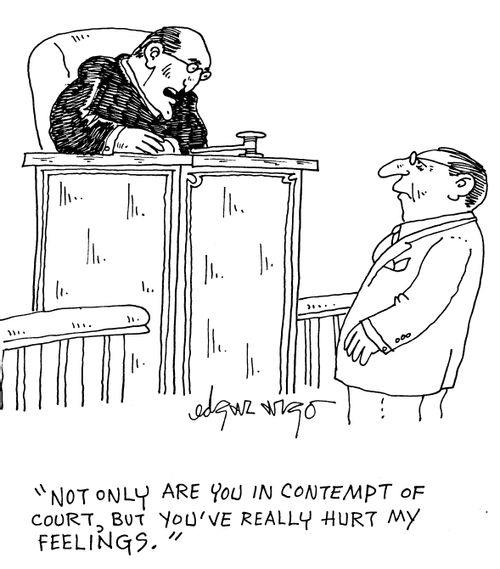 'Not only are you in contempt of court, but you've really hurt my feelings.'