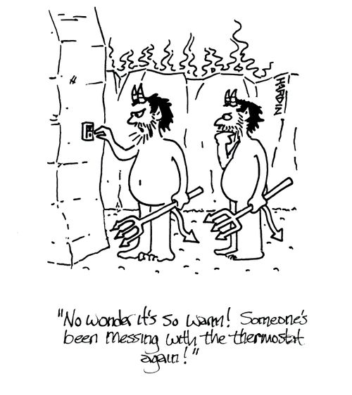 'No wonder it's so warm! Someone's been messing with the thermostat again!'