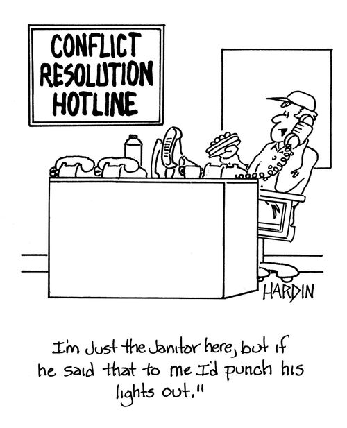 'I'm just the janitor here, but if he said that to me I'd punch his lights out.'