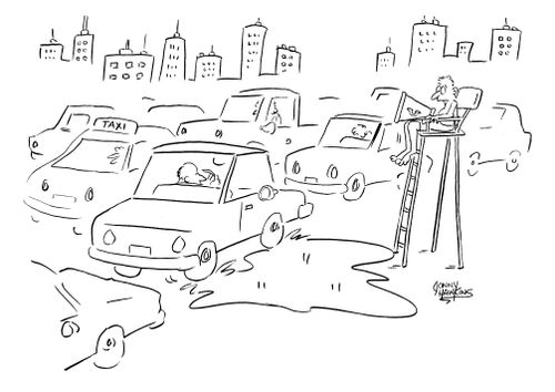 Lifeguard watching puddle in road.
