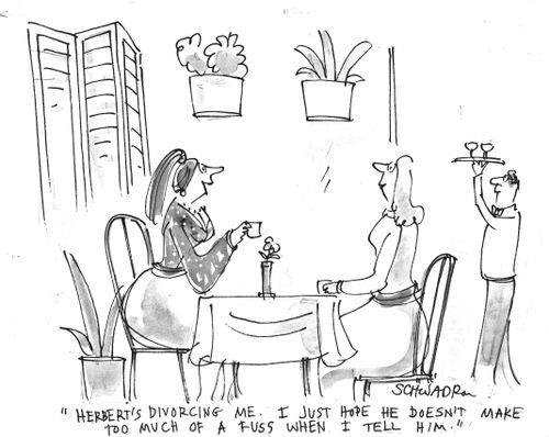 'Herbert's divorcing me. I just hope he doesn't make too much of a fuss when I tell him.'