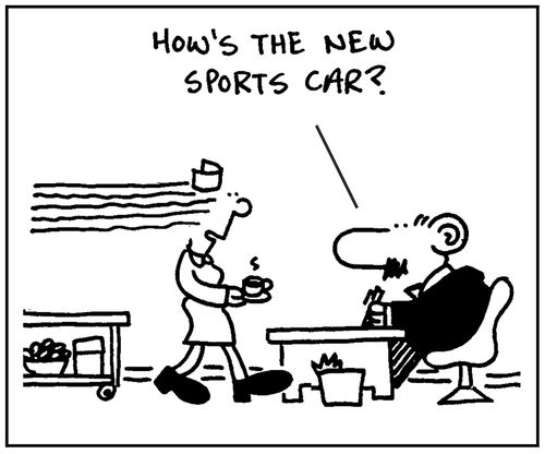 'How's the new sports car.'