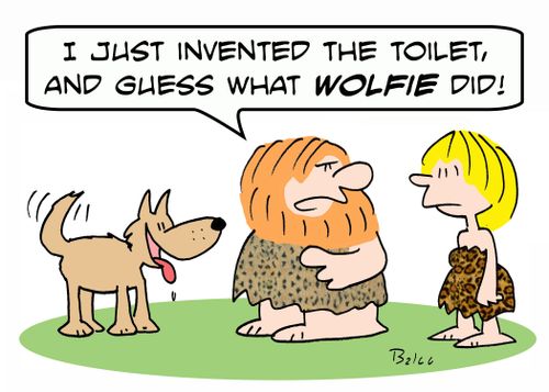 'I just invented the toilet, and guess what WOLFIE did!'