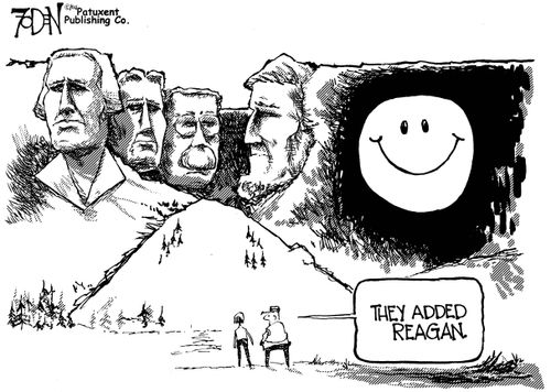 Reagan on Mt. Rushmore.