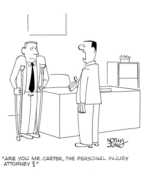 'Are you Mr. Carter, the personal injury attorney?'