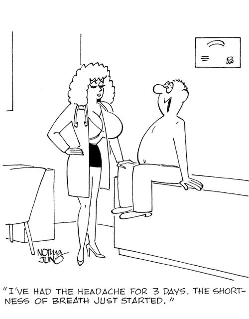 'I've had the headache for 3 days. The shortness of breath just started.'
