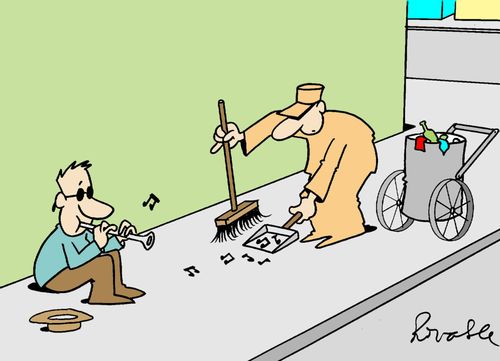 Street sweeper cleaning up music.