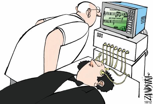 Musician having a brain scan.