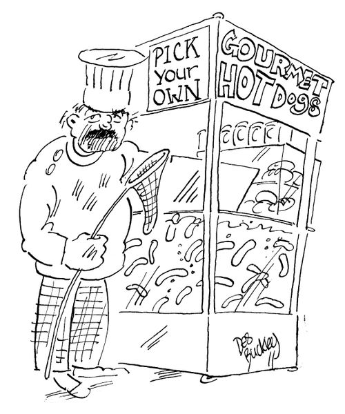 'Pick your own gourmet hot dogs.'