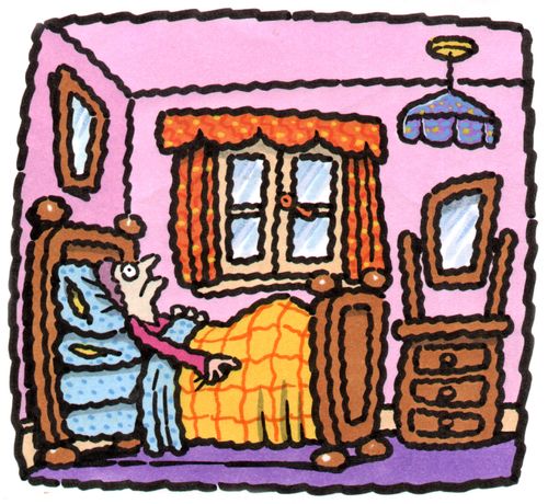 Woman in bed unable to sleep.
