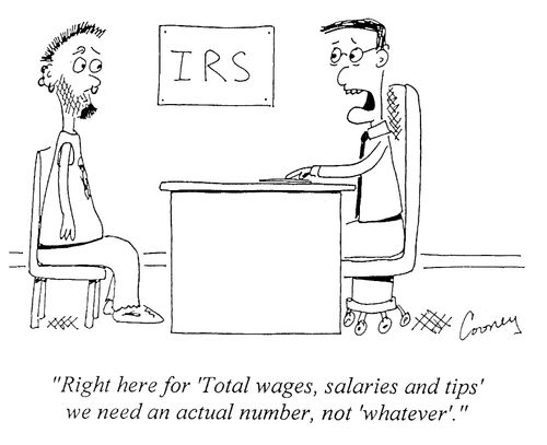 "For 'Total wages, salaries and tips', we need an actual number, not whatever.'"