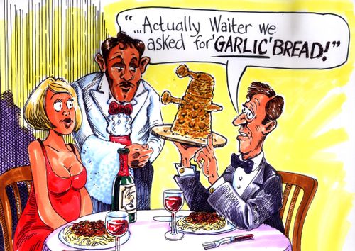 "Actually waiter, we asked for garlic bread."