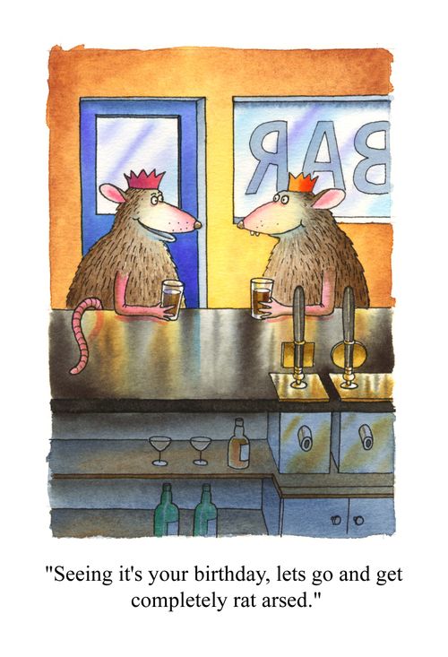 'Seeing it's your birthday, lets go and get rat arsed.'