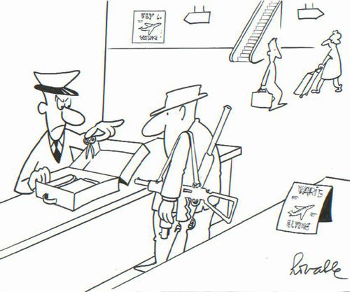 Check-in at the airport.