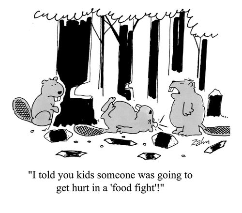 'I told you kids someone was going to get hurt in a 'food fight'!'