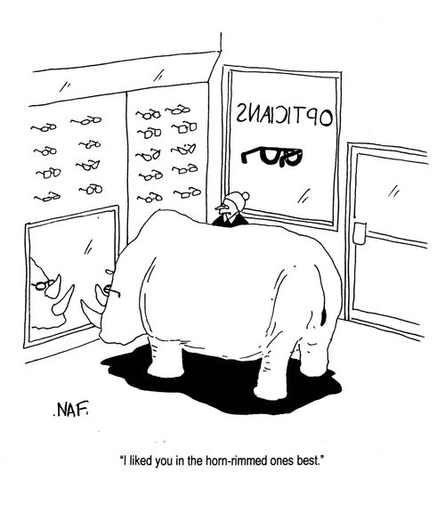 'I liked you in the horn-rimmed ones best.'