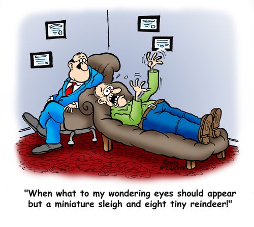 'When what to my wondering eyes should appear but a miniature sleight and eight tiny reindeer!'