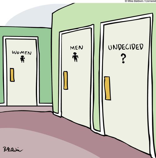 Rest Rooms: Women, Men and Undecided,