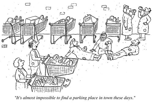 'It's almost impossible to find a parking space in town these days.'