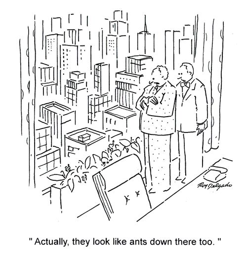 'Actually, they look like ants down there too.'