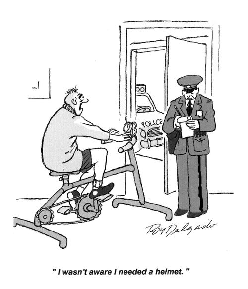 'I wasn't aware I needed a helmet.'