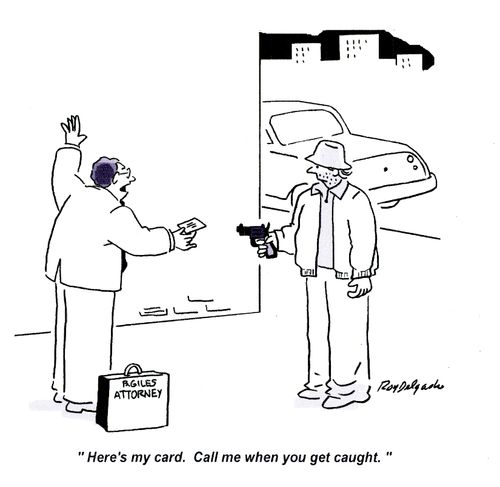 'Here's my card. Call me when you get caught.'