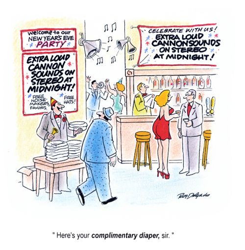 'Here's your complimentary diaper, Sir.'