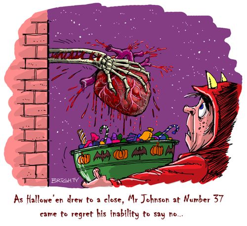 'As Hallowe'en drew to a close, Mr Johnson at Number 37 came to regret his inability to say no...'