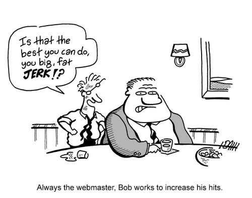 Always the webmaster, Bob works to increase his hits.