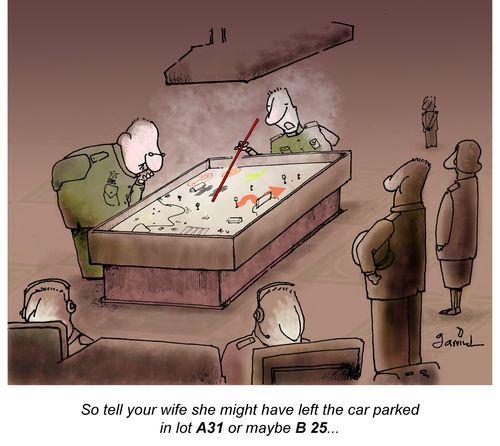 So tell your wife she might have left the car parked in lot A31 or B25...