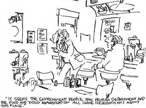 'It seems the environment people, the health department and the food and drug administration all have reservations about his place.'