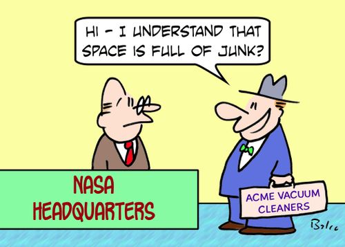 NASA HEADQUARTERS, ACME VACUUM CLEANERS, 'Hi! - I understand that space is full of junk?'
