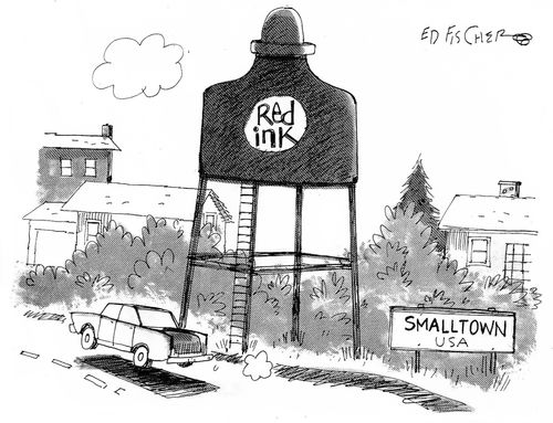 Smalltown USA: Red ink.